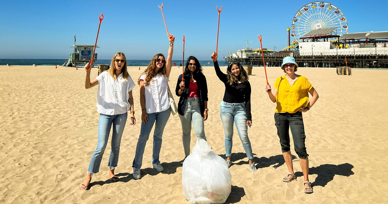 Colleagues from the LA office came together to pick up beach litter.