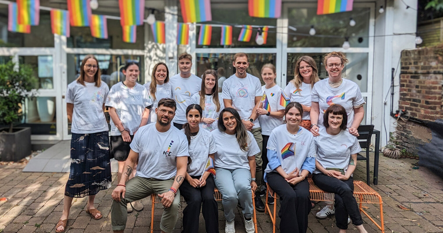 HLW London celebrates Pride Month with a T-shirt decoration party and raffle to raise funds for global philanthropy efforts supporting mental health.